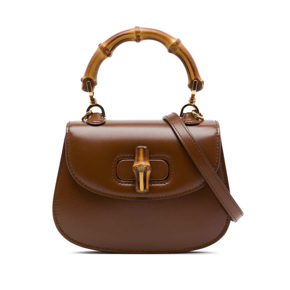 Pre-Loved Gucci Mini Calfskin 1947 Bamboo Top Handle Bag